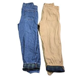 Member's Mark Flannel Lined Jeans Lot of 2 Men's 34x30 (33x28.5 Actual) Workwear